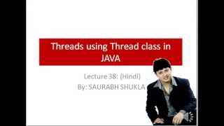 Lecture 38 Threads using Thread Class in Java Hindi [upl. by Yruok]