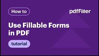 How to Use Fillable Forms in pdfFiller [upl. by Oap]