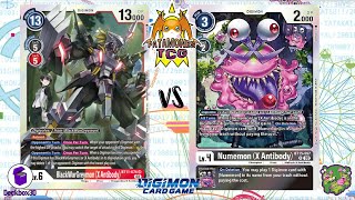 DIGIMON TCG Patamon League match BlackWarGreymon X Red vs Numemon X Black [upl. by Cosme436]