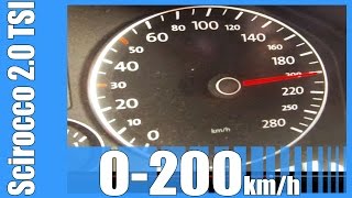 VW Scirocco 20 TSI Acceleration 0200 kmh GOOD Beschleunigung [upl. by Deden]