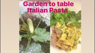 Lets cook Pasta con Zucchini Tonno e Panna Zucchini fresh from our Garden Garden to Table [upl. by Ettezel]