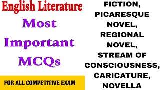 literary terms novel  literary terms fiction mcq  literary terms in english fiction mcq [upl. by Yirinec]