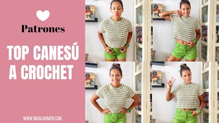 Cómo tejer un TOP con CANESÚ de CROCHET  Tejer en Español [upl. by Norvin]