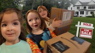 iTS MOViNG DAY Adley Niko and Navey pack up boxes for a room switch our new house amp the sign [upl. by Nosro]