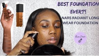 NEW NARS NATURAL RADIANT LONGWEAR FOUDATION REVIEW  DEMO  Brea Emani [upl. by Ahaelam626]