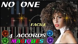 Apprendre la chanson quotNo onequot avec les 4 accords magiques piano facile pour débutant [upl. by Akinohs985]