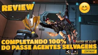 COMPLETANDO 100 DO NOVO PASSE DE ELITE AGENTES SELVAGENS DO FREE FIRE [upl. by Noterb]