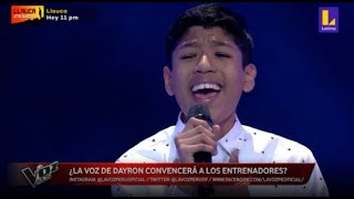 Dayron Aranguren  Ahora quien  Audiciones a Ciegas  La Voz Kids Perú [upl. by Johnsson]