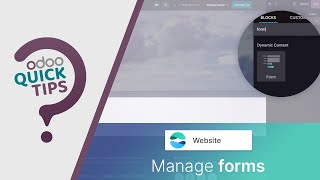 Odoo Quick Tips  Manage forms Website [upl. by Nishom]