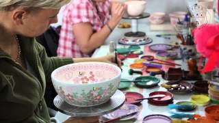 POLISH POTTERY  video from VENA Factory  How Polish Pottery is Made  from Blue Rose Pottery [upl. by Ibor552]