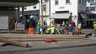 Trambahnhof Barfüsserplatz und Bahnhof Liestal Baustelle am 23 Sept 2022 [upl. by Service]