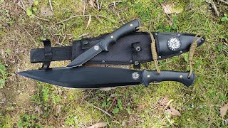 United cutlery Columbian survival smatchet amp field knife 2 piece survival set [upl. by Forland]