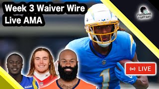 Week 3 Waiver Wire  Live AMA [upl. by Dloniger]