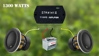 DIY Powerful Ultra Bass Amplifier Using STK 4141 IC for Amplifier  Simple Circuit [upl. by Adham]