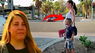 Vrouw Uit San Diego Volgt Een Zwangere Bedelares Plots Ziet Ze Een Auto Naderen [upl. by Issirk181]