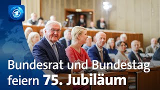 75 Jahre Bundestag und Bundesrat Feierlichkeiten in Berlin und Bonn [upl. by Scrope876]