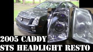 2005 Cadillac STS headlight fog running light restore pt2 [upl. by Ysabel228]