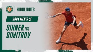 Sinner vs Dimitrov Quarterfinal Highlights  RolandGarros 2024 [upl. by Eahsram]