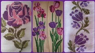 latest amp demanding floral cross stitch borderline patterns  charsuti hand embroidery designs [upl. by Aizan]