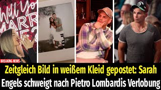 Zeitgleich Bild in weißem Kleid gepostet Sarah Engels schweigt nach Pietro Lombardis Verlobung [upl. by Carothers]