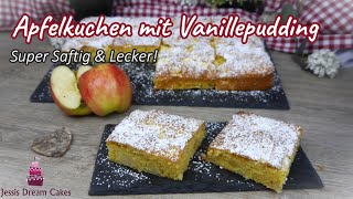 Saftiger Apfelkuchen mit Vanillepudding 😍  Schnell Einfach und traumhaft Lecker [upl. by Nodnalb]