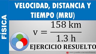 EJERCICIO RESUELTO DE VELOCIDAD DISTANCIA Y TIEMPO MRU [upl. by Isolda]