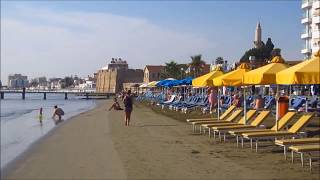 Finikoudes Beach Larnaca Cyprus [upl. by Beaner734]