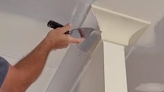 How To Install amp Finish Cornice to Cover the Gap Around Ceiling [upl. by Brandyn11]