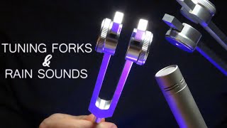 ASMR Tuning Fork Vibrations amp Rain Sounds for ULTIMATE Relaxation and Sleep  1 Hour No Talking [upl. by Esdras]