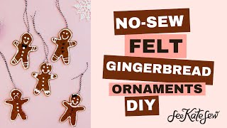 No Sew Felt Gingerbread Man Ornaments with bite marks [upl. by Northrup]