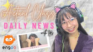 \ Actual Class in Engoo  with tips  Daily News Lesson Material  ESL teaching [upl. by Wilfreda782]