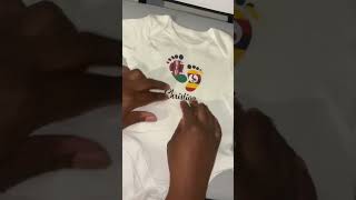 Creating a personalised culture baby grow using printable HTV cricutcrafts [upl. by Lilyan505]