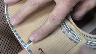 Installing D45 Style Binding Around the Fretboard Extension and Binding the Peghead [upl. by Alic]