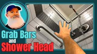 Grab Bars for the Shower  High Pressure Filter Shower Head Installation diy renovation Ep78 [upl. by Nottap]