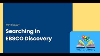 Searching In EBSCO Discovery [upl. by Dlawso]