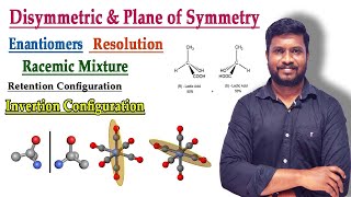 9Plane of Symmetry Enantiomers Racemic Mixture Retention Inversion Configuration [upl. by Gayner]