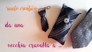 Come RIUTILIZZARE una CRAVATTA REGALI PAPÀ fai da te  riciclo creativo tutorial 8 [upl. by Tacy661]