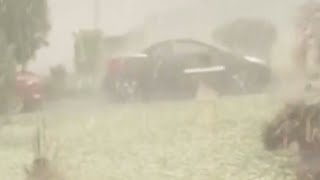 Australian Hailstorm Pelts Houses and Cars Shorts [upl. by Atirabrab156]