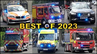 BEST OF 2023 🇨🇭 🇫🇷 🇬🇧 Police Cars Fire Engines amp Ambulances responding [upl. by Kauslick999]