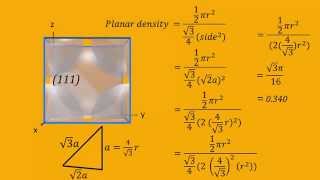 Linear and Planar Densities for Body Centered Cubic BCC Unit Cells [upl. by Sseb838]