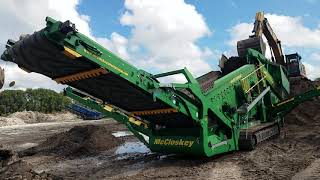 McCloskey R230 Scalping Screener into ST100T Track Stacker producing 500 TPH of Fill Dirt [upl. by Latnahc450]