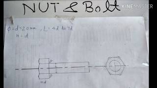 Draw Nut amp Bolt in engineering drawing by Anurag [upl. by Tarrel]