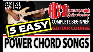 14 5 EASY POWER CHORD SONGS WITH BACKING TRACKS  COMPLETE BEGINNER GUITAR COURSE 2018 [upl. by Sage]