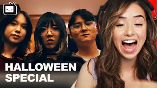 Pokimane reacts to HIDE amp SEEK  OfflineTV Horror Film [upl. by Zizaludba]