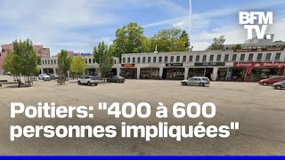 Fusillade à Poitiers quotdes centaines de personnes impliquéesquot et au moins cinq blessés par balles [upl. by Nelie]