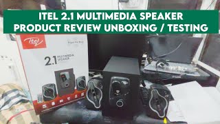 Itel 21 Multimedia Speaker 2580FSBD Product Review Unboxing and testing Lazada Shopee Products [upl. by Anahcra128]