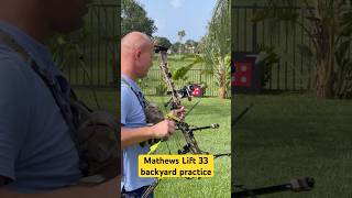 Mathews Lift 33 backyard practice all ten rings at 30 yards mathewsarchery archery hunting uv [upl. by Ietta]