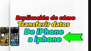 Cómo transferir datos de iphone a iphone🍏👈 [upl. by Tareyn439]