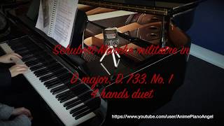 Piano duet Franz Schubert Marche militaire military march in D major D 733 No 1 [upl. by Natalya]