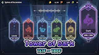 SoA  Climbing the Tower of Dark 161F  180F Summoners War Chronicles [upl. by Schofield]